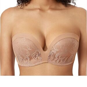 DELIMIRA  Slightly Lined Lift Great Support Lace Strapless Push Up Bra 38DD